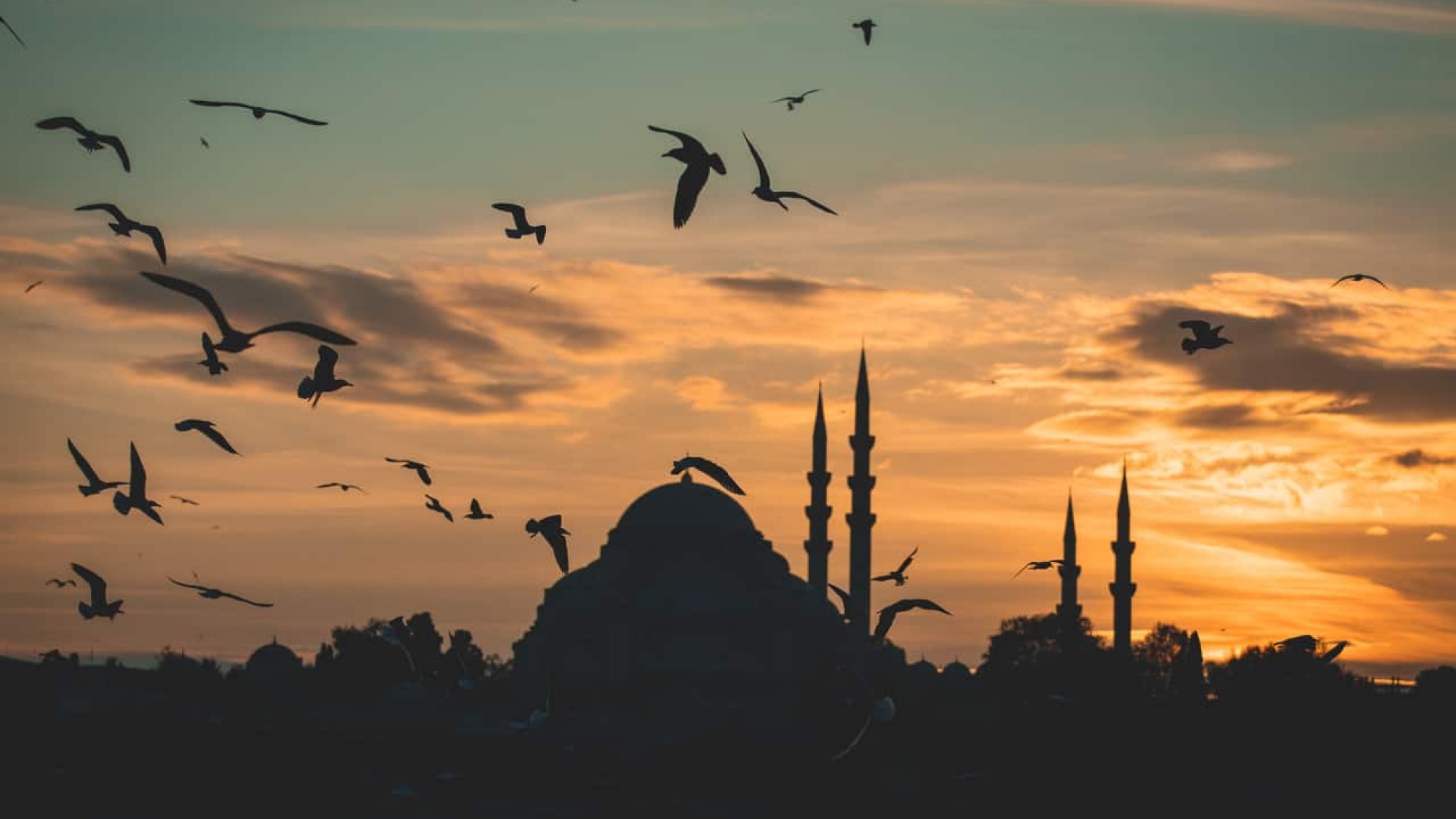pôr do sol em Istambul