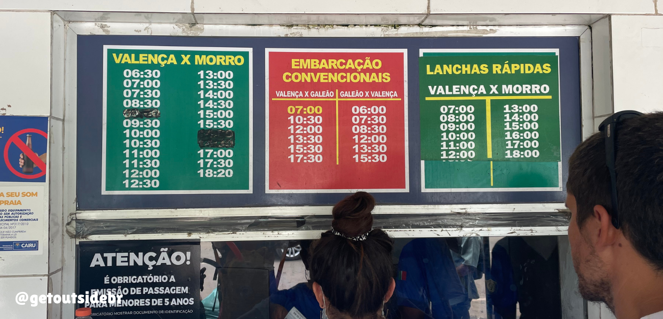 Horários de embarcação de Valença para Morro de São Paulo